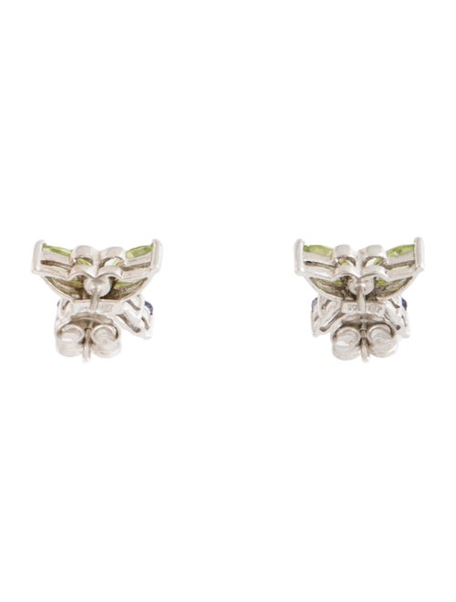 Earrings 10K Peridot & Iolite Butterfly Stud Earrings