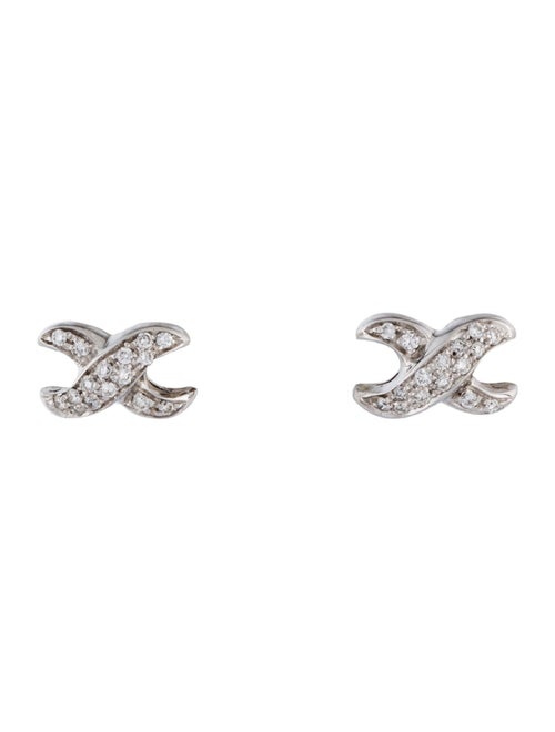 Earrings 18K Diamond 'X' Stud Earrings