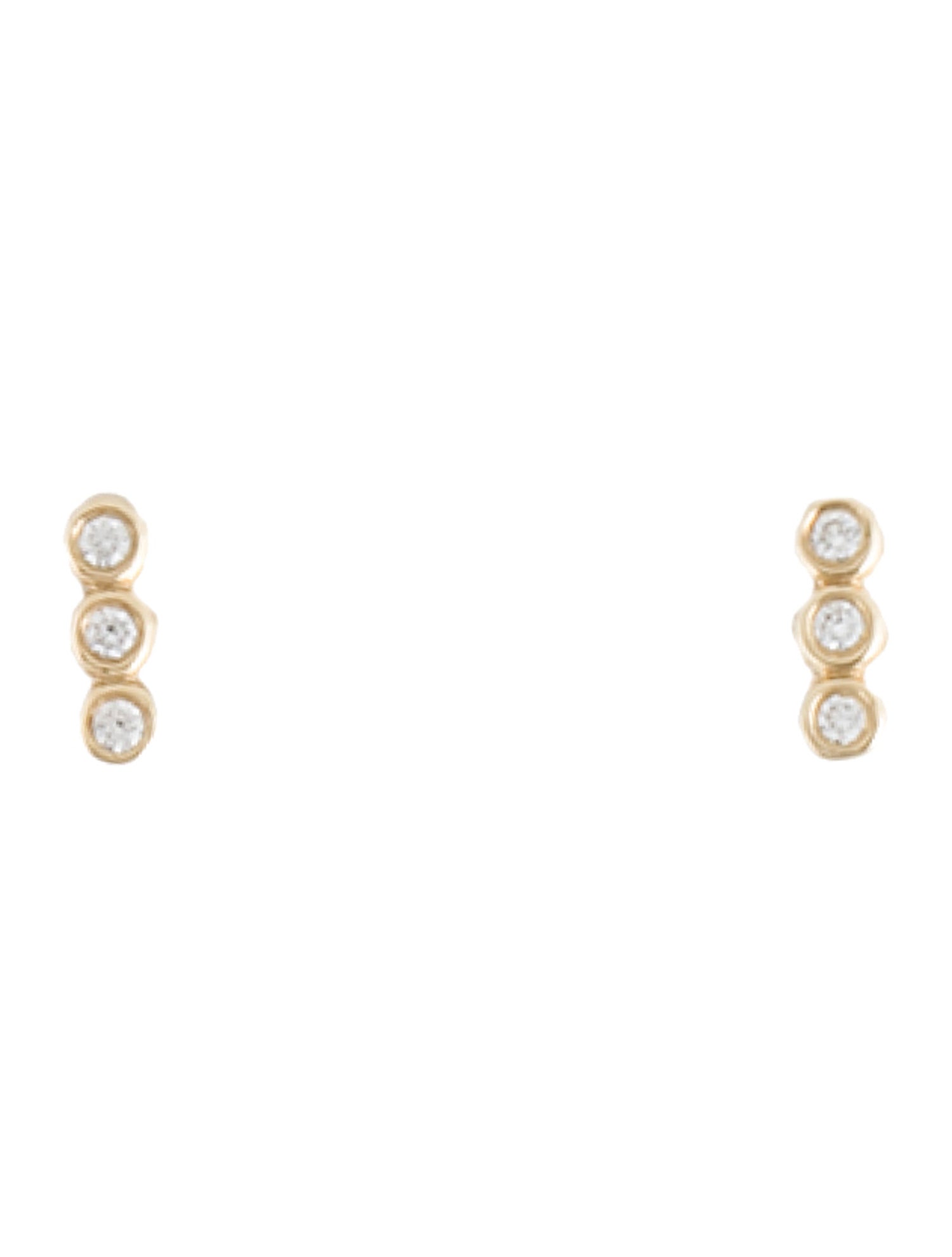 Earrings 14K Diamond Bar Stud