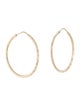 Earrings 14K Texted Hoops Earrings