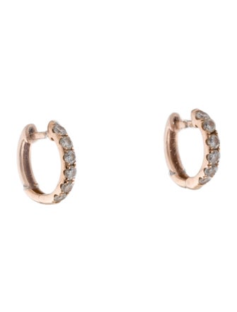 Earrings 14K Diamond Huggie Hoop Earrings