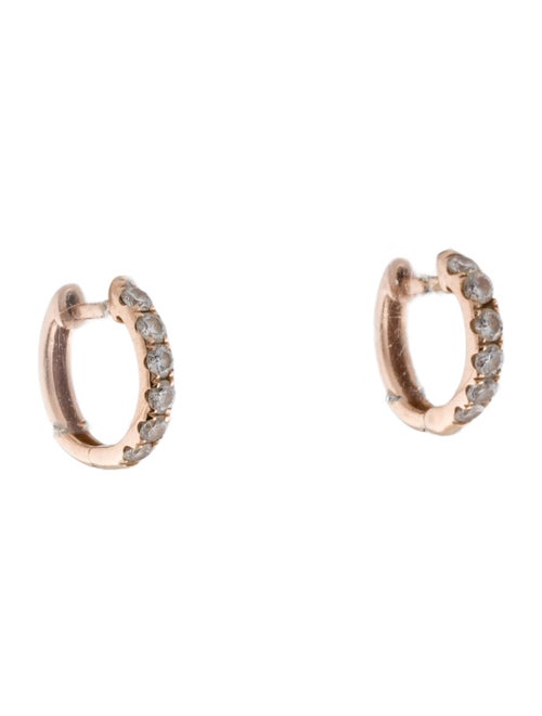 Earrings 14K Diamond Huggie Hoop Earrings