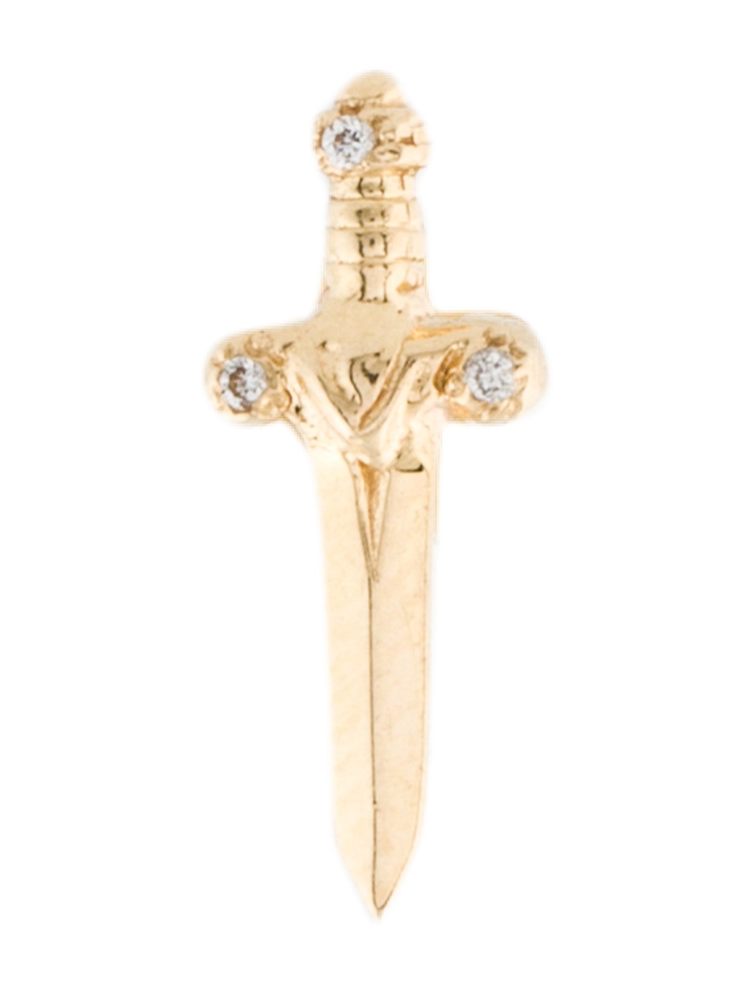 Earrings 14K Diamond Dagger Single Stud Earring