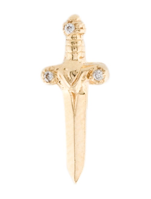 Earrings 14K Diamond Dagger Single Stud Earring