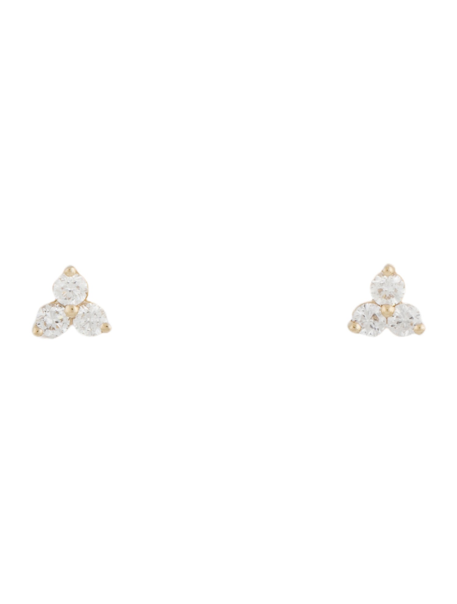 Earrings 14K Diamond Tri Stud