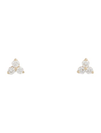 Earrings 14K Diamond Tri Stud Earrings
