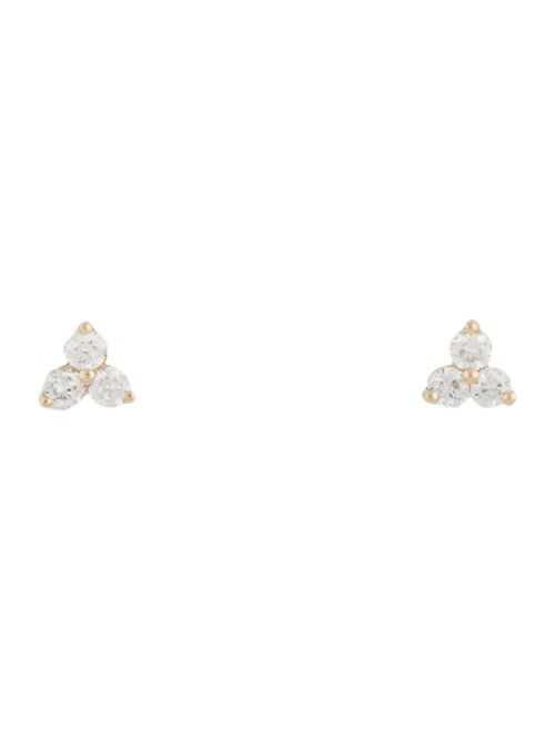 Earrings 14K Diamond Tri Stud Earrings