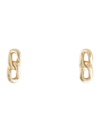 Earrings 14K Mini Double Link Stud Earrings