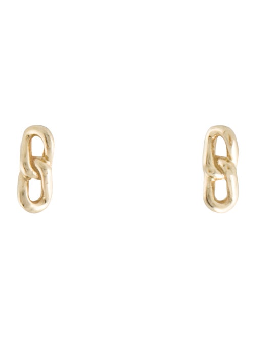 Earrings 14K Mini Double Link Stud Earrings