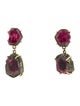 Earrings 14K Watermelon Tourmaline Clip-On Drop Earrings