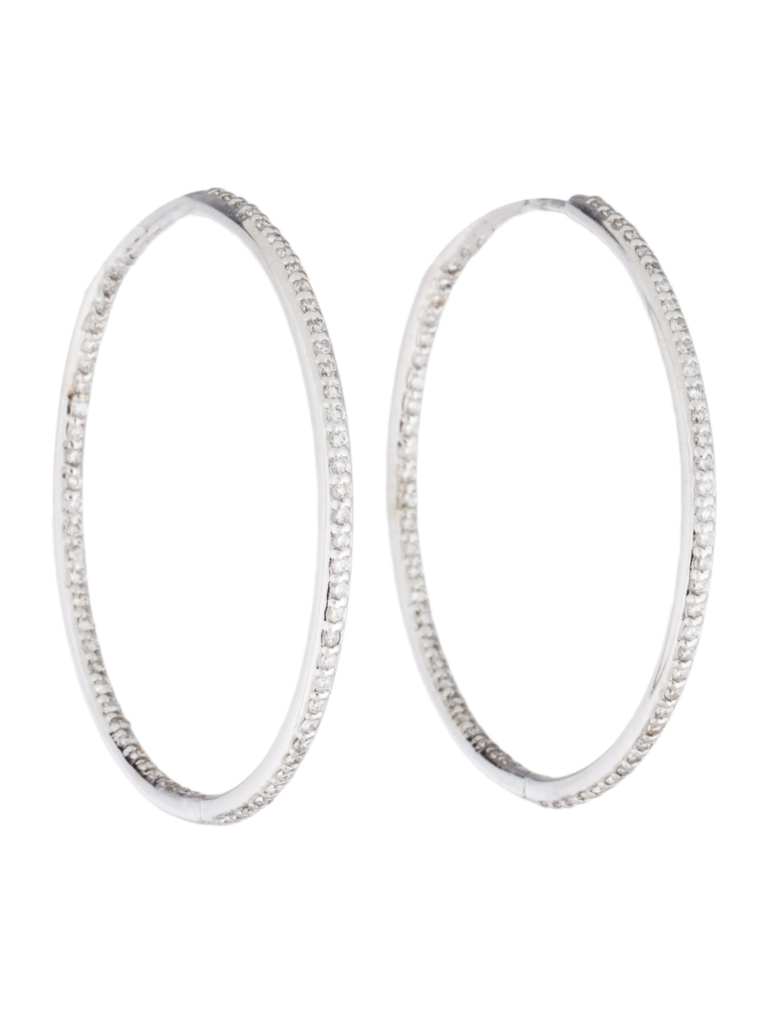 Earrings 14K 1.30ctw Diamond Hoop