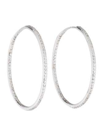 Earrings 14K 1.30ctw Diamond Hoop Earrings