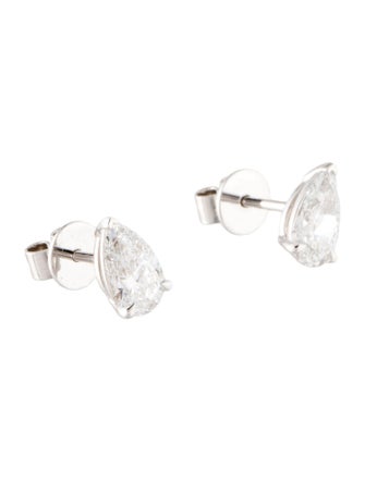 Earrings 14K 1.50ctw Lab-Grown Pear Stud