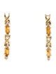 Earrings 14K Citrine & Diamond X Drop Earrings
