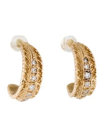 Earrings 14K Diamond Hoop Earrings