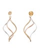 Earrings 10K Tri-Color Twist Drop Earrings