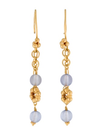 Earrings 22K Chalcedony Drop Earrings