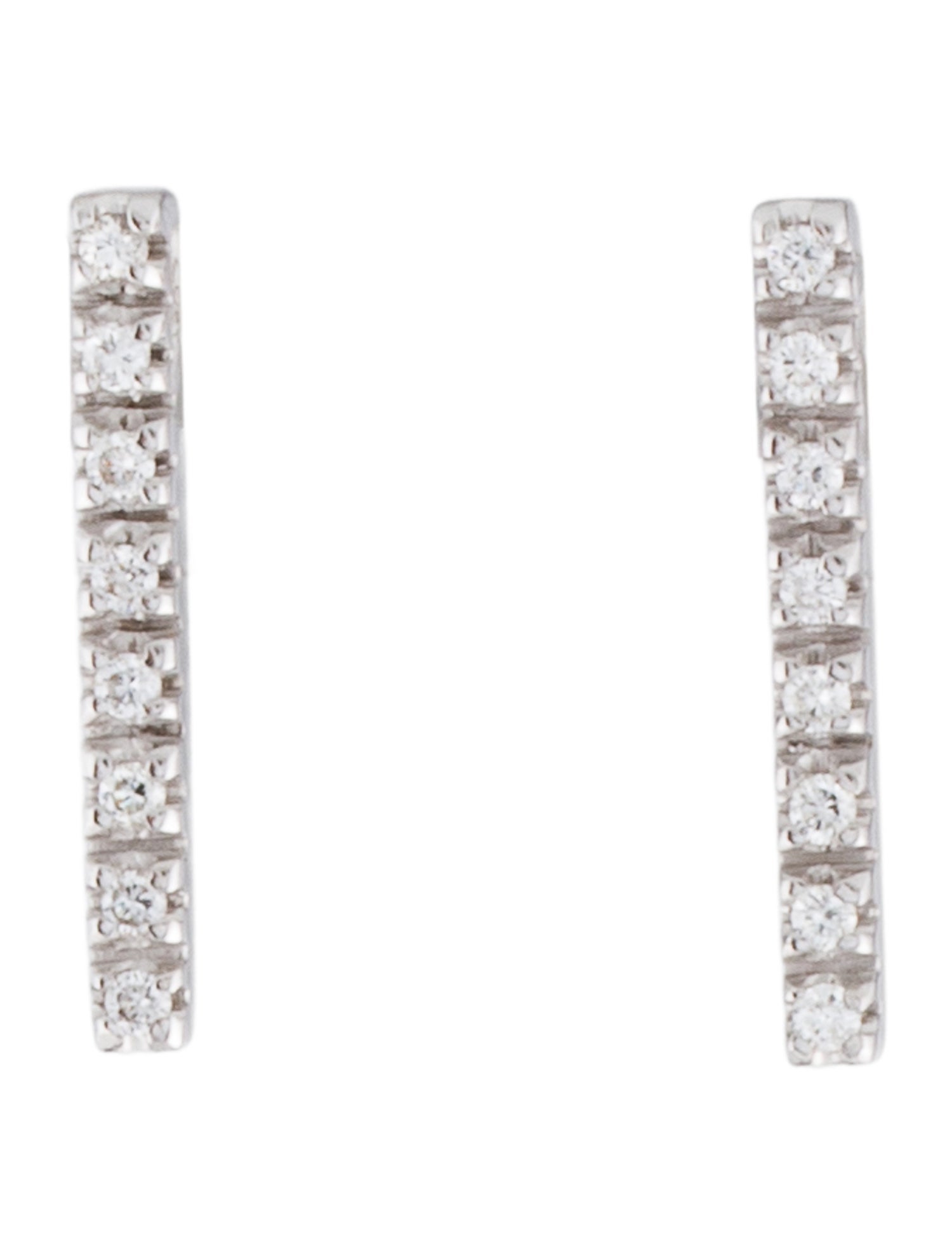 Earrings 18K Diamond Bar Stud