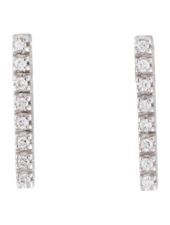 Earrings 18K Diamond Bar Stud Earrings