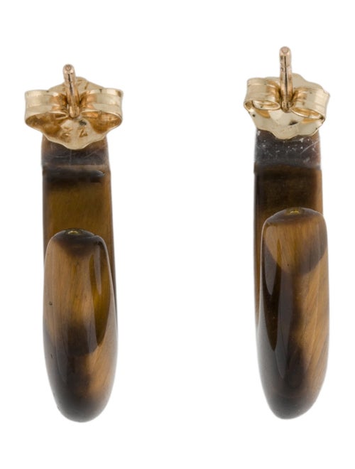 Earrings 14K Tiger's Eye Quartz Hoop Earrings