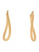 Earrings 18K Textured Oval Wavy Hoops