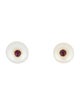 Earrings 14K Pearl & Ruby Stud Earrings