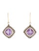 Earrings 14K Amethyst & Diamond Drop Earrings