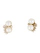 Earrings 14K Pearl & Diamond Stud Earrings