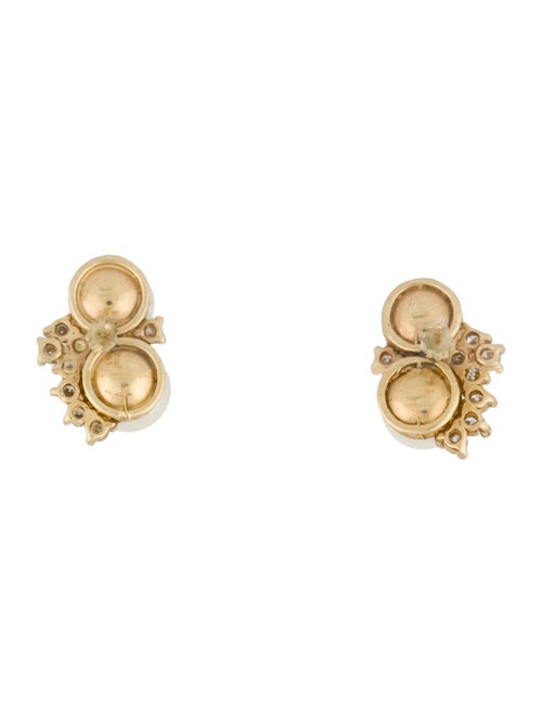 Earrings 14K Pearl & Diamond Stud Earrings