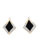 Earrings 14K Onyx & Diamond Geometric Earring Enhancers