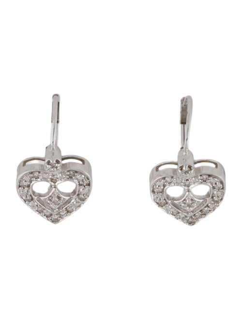 Earrings 14K Diamond Heart Drop Earrings