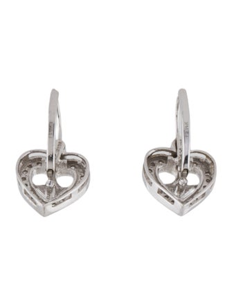 Earrings 14K Diamond Heart Drop Earrings