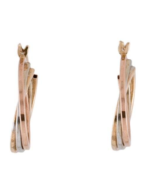 Earrings 14K Tri-Color Hoop Earrings