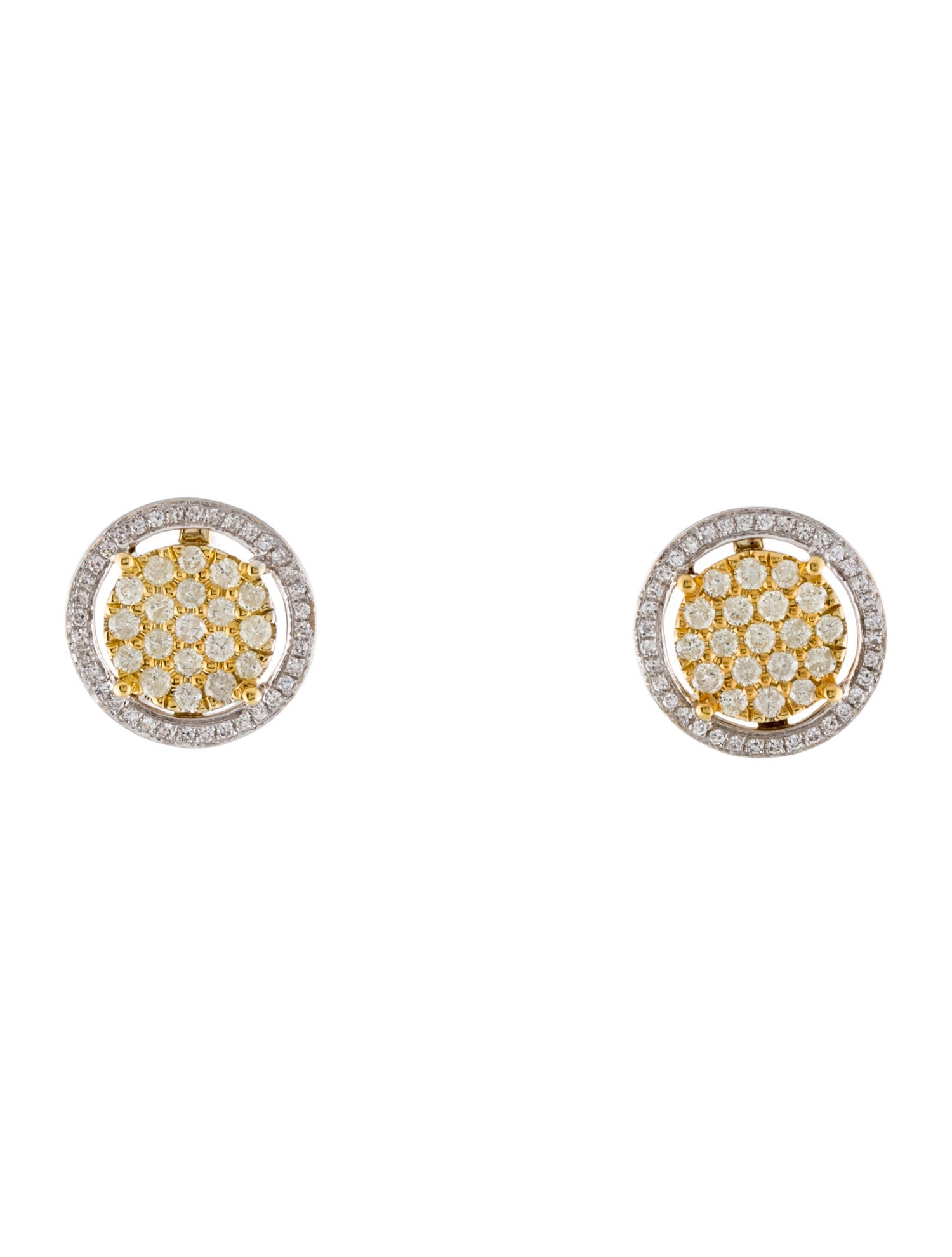 Earrings 14K Diamond Circle Stud Earrings