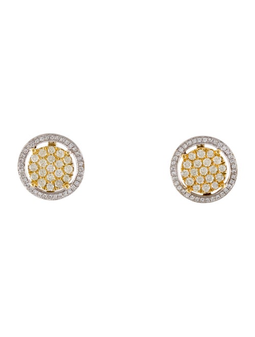 Earrings 14K Diamond Circle Stud Earrings