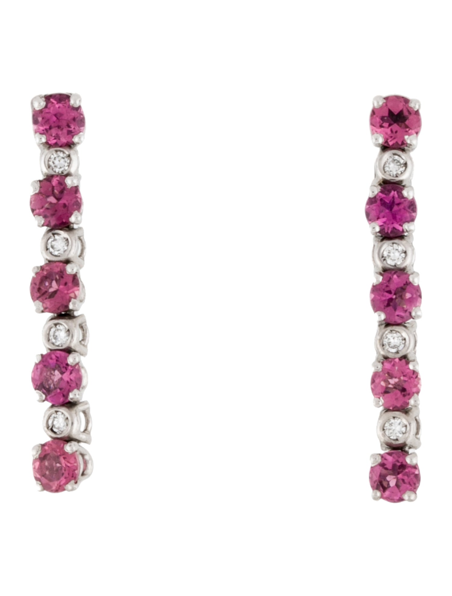 Earrings 18K 1.35ctw Tourmaline & Diamond Drop Earrings