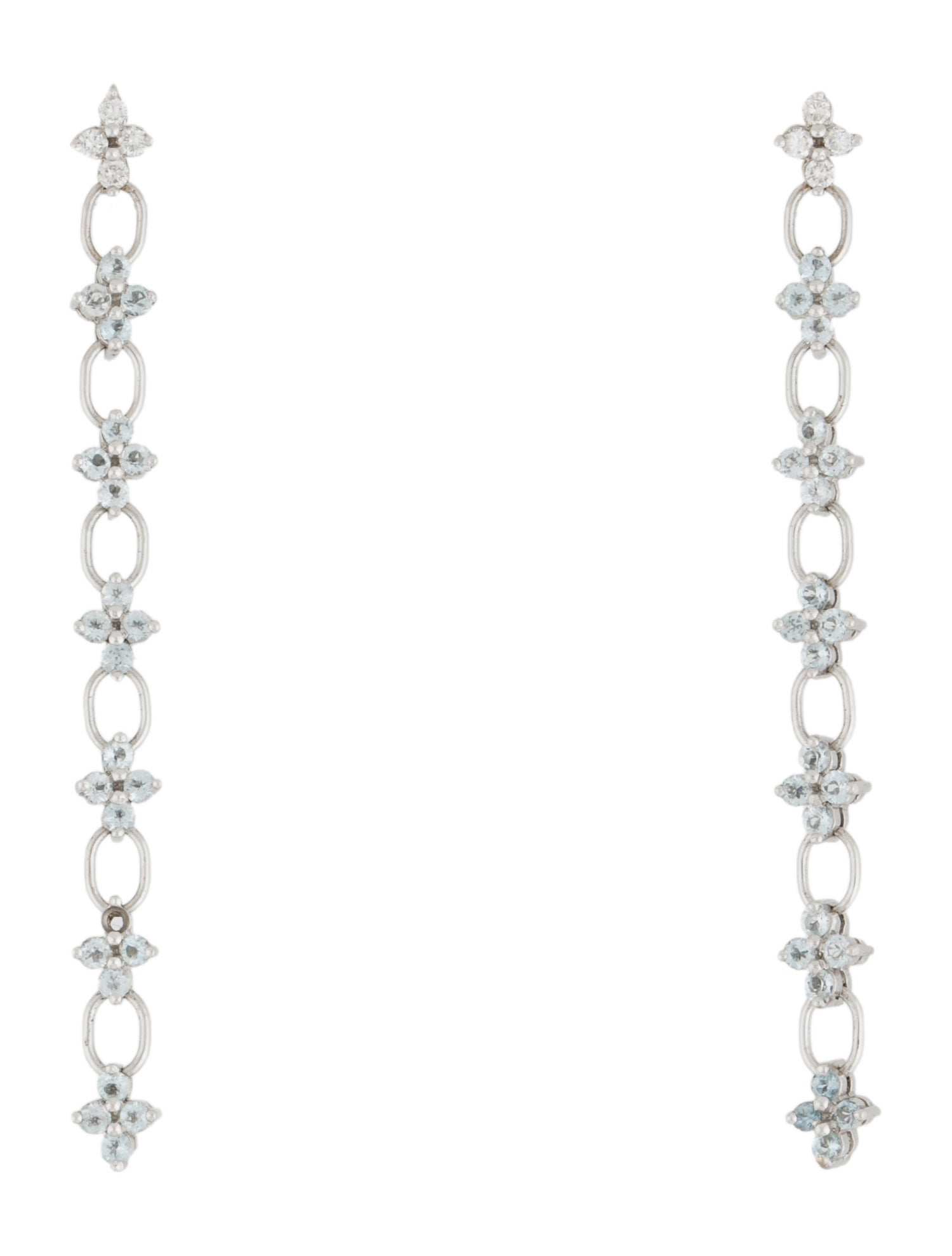 Earrings 18K 1.05ctw Topaz & Diamond Drop