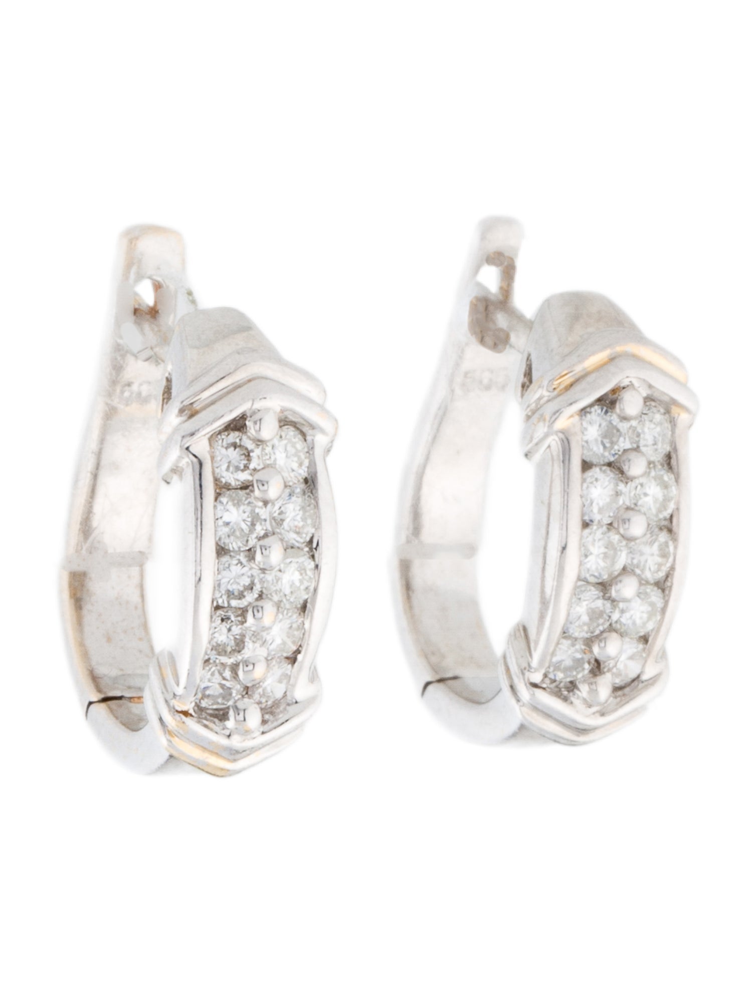 Earrings 14K Diamond Huggie Hoop