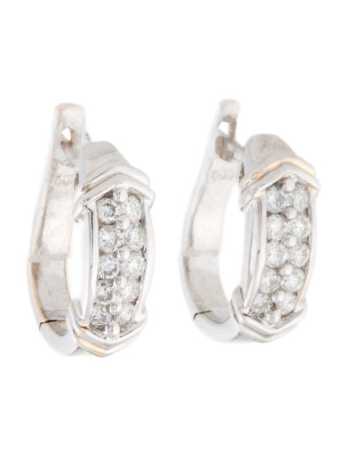 Earrings 14K Diamond Huggie Hoop Earrings