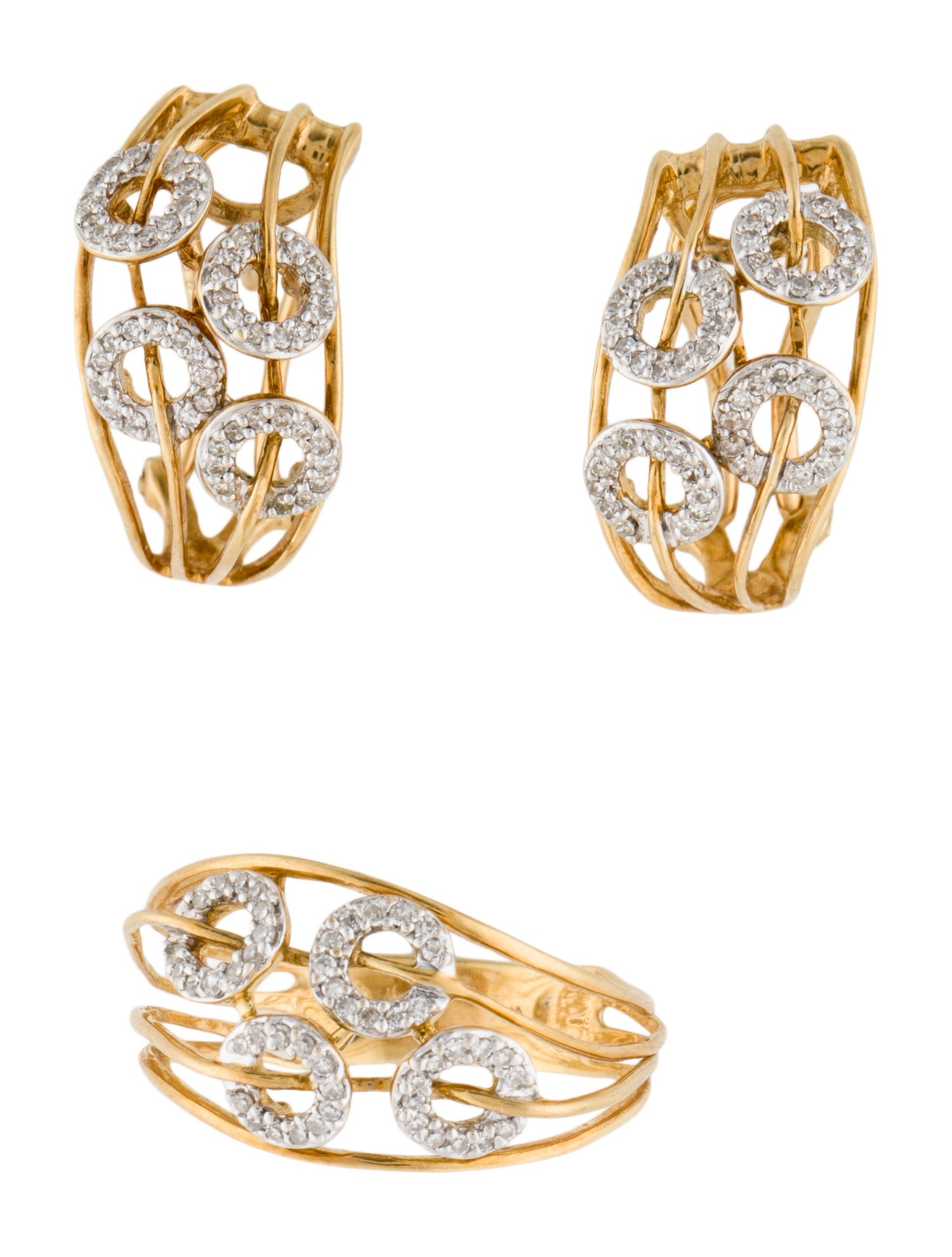 Earrings 18K Diamond Earring & Ring Set