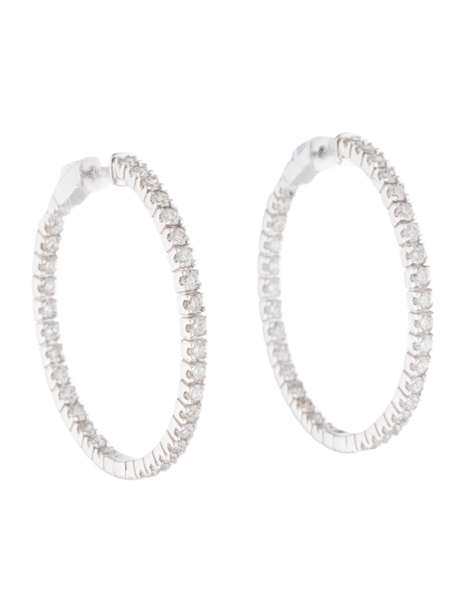 Earrings Brown & Co. 18K 2.64ctw Diamond Inside Out Hoop Earrings