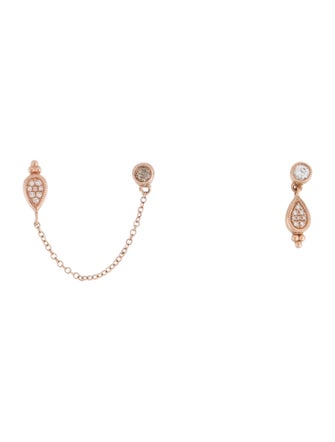 Earrings 14K Diamond Chain Duo Stud Earrings