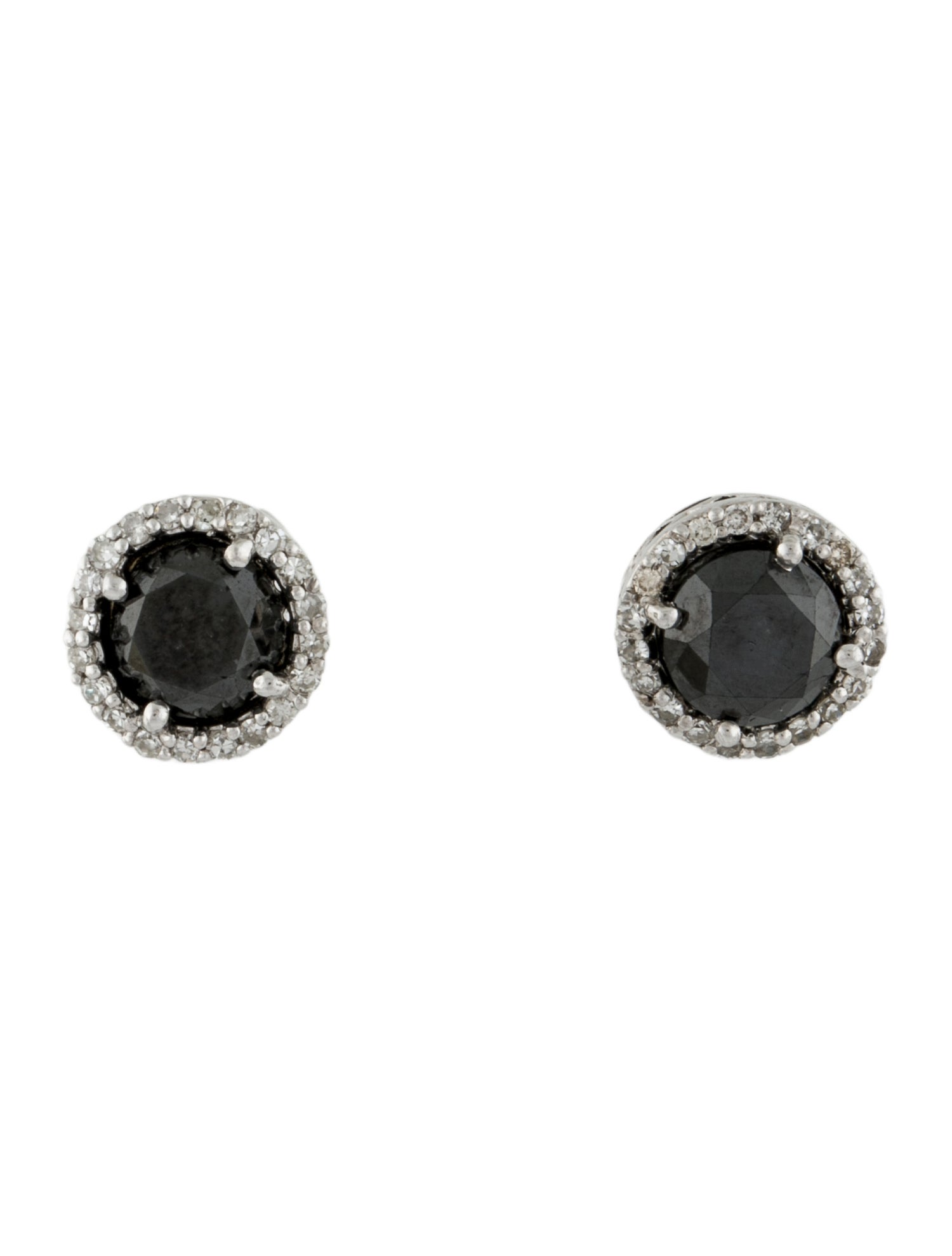 Earrings 14K 3.20ctw Diamond Halo Stud