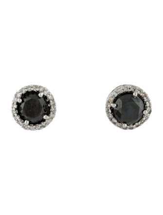 Earrings 14K 3.20ctw Diamond Halo Stud Earrings