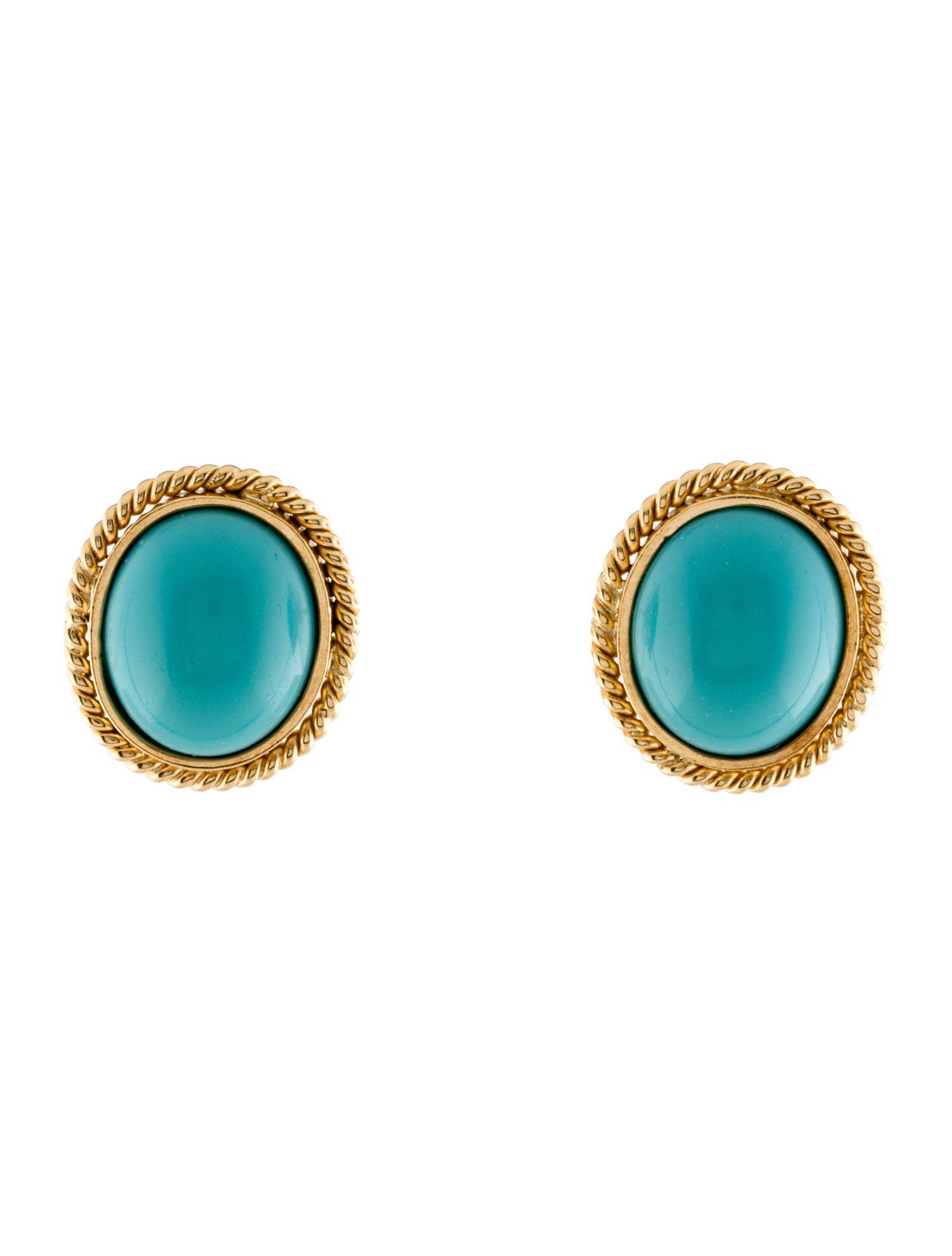 Earrings 18K 8.88ctw Turquoise Stud