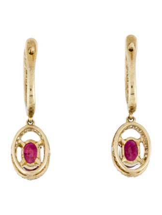 Earrings 14K 1.21ctw Ruby & Diamond Earclip Earrings