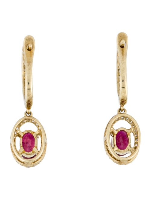 Earrings 14K 1.21ctw Ruby & Diamond Earclip Earrings