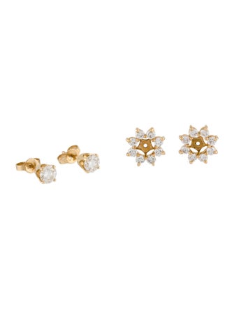 Earrings 14K Diamond Stud Earrings w/ 14K Diamond Earring Enhancers