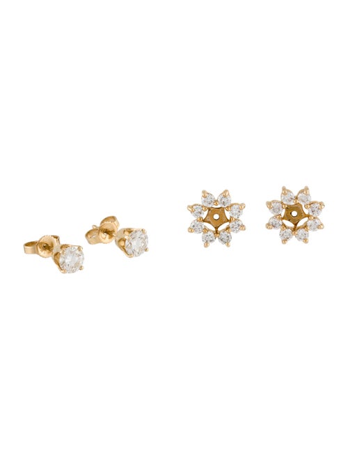 Earrings 14K Diamond Stud Earrings w/ 14K Diamond Earring Enhancers