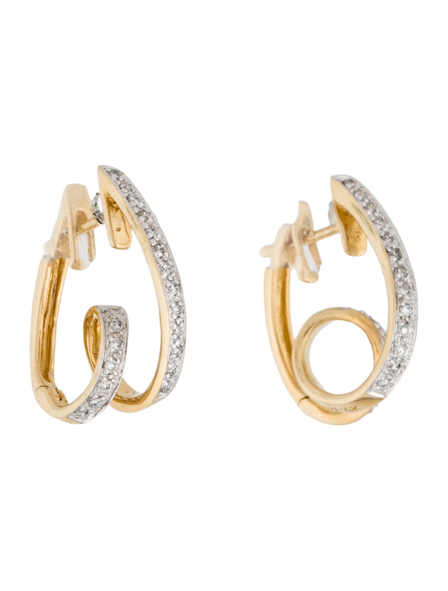 Earrings 14K Diamond Twist Hoop